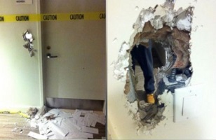 Breaking Bath: Employee destroys wall to escape bathroom