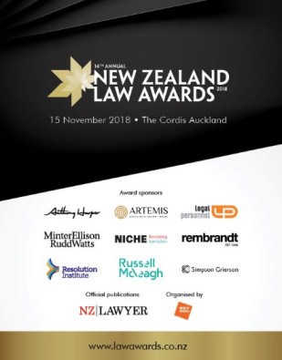 2018 New Zealand Law Awards Winners