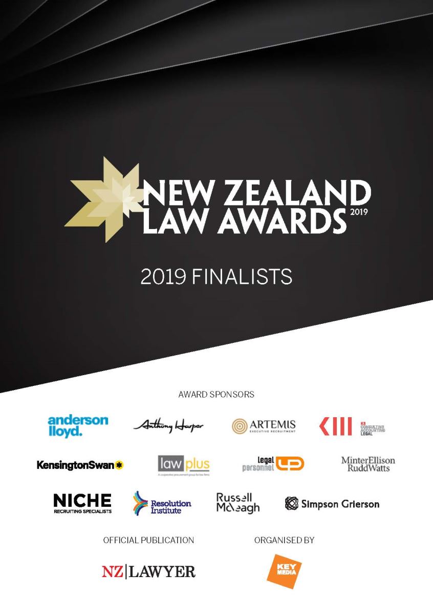 2019 New Zealand Law Awards Finalists