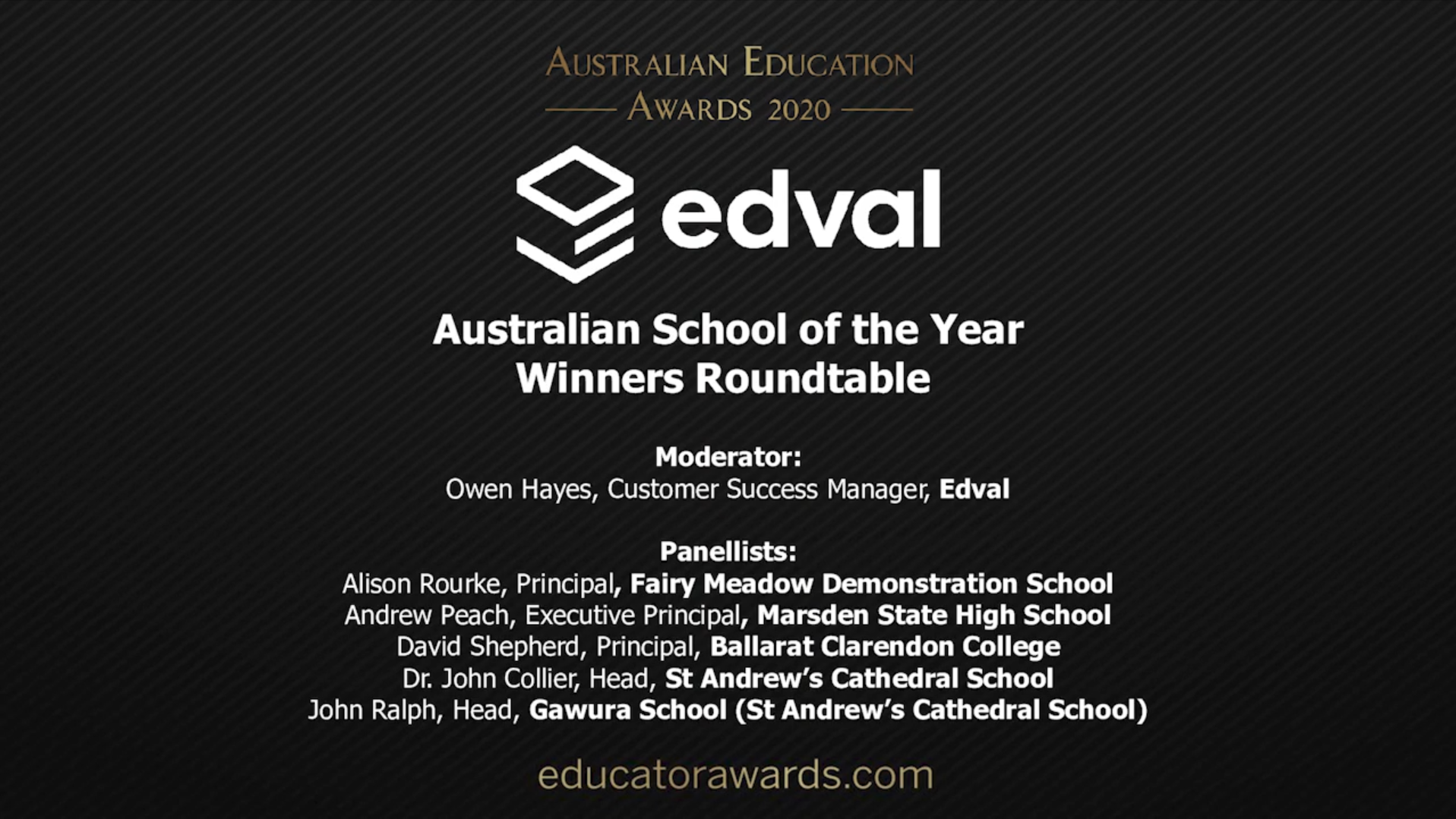 Australian Education Awards - Edval Australian School of the Year Panel