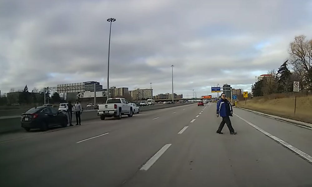 After viral video, lawyers confirm: Yes, there is a rule against walking across the highway
