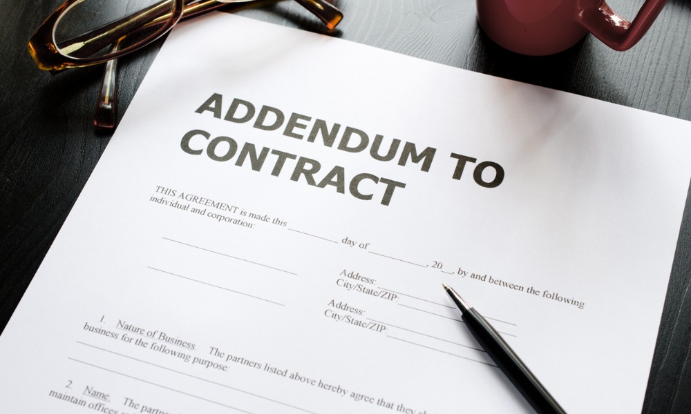 Writing a contract addendum