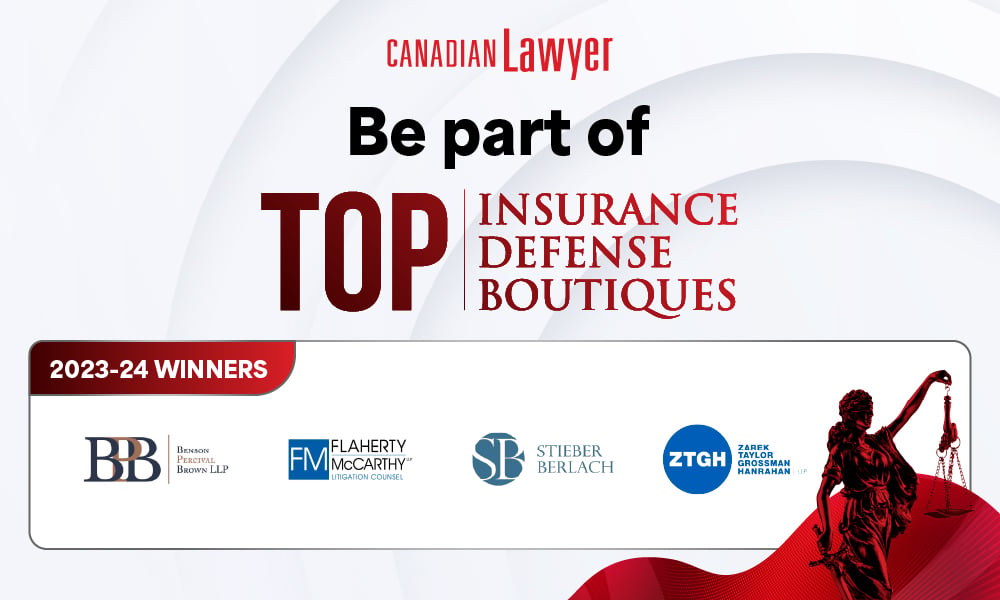 Vote for Canadian Lawyer's Top Insurance Defense law firms