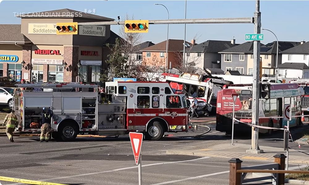 Three killed in fiery Calgary bus crash