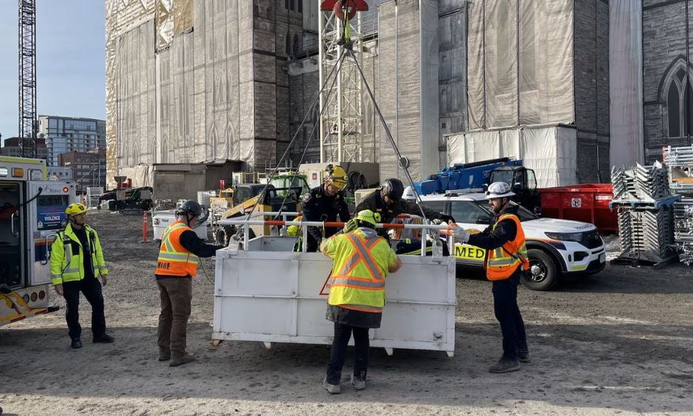 Parliament Hill worker rescued by crane after blunt-force injury