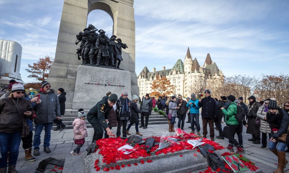Who is given holiday pay on Remembrance Day?