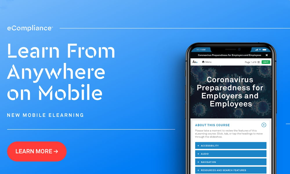 eCompliance eLearning on mobile