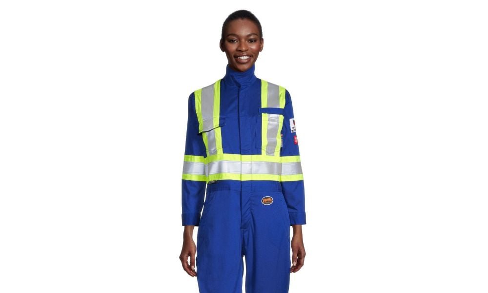 Mark’s offers Pioneer protective arc flash coveralls for women