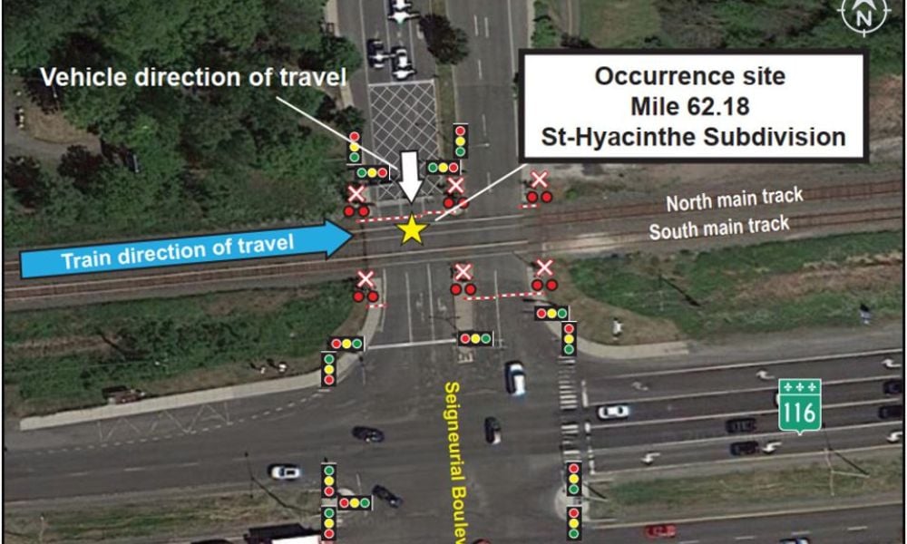 Combination of stimuli likely to have confused driver in fatal collision with commuter train