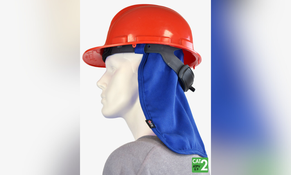 IFR Workwear offers hard hat liner with neck shade