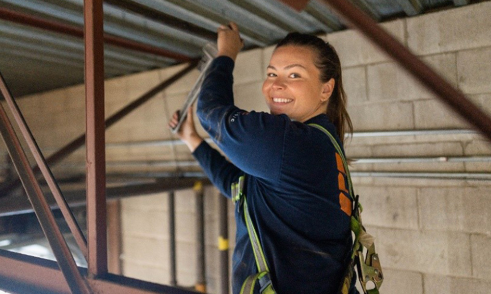 Company's first female sprinkler fitter 'is an inspiration'