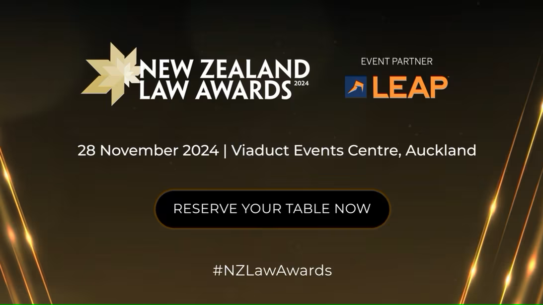 Join us for an unforgettable night at the New Zealand Law Awards 2024