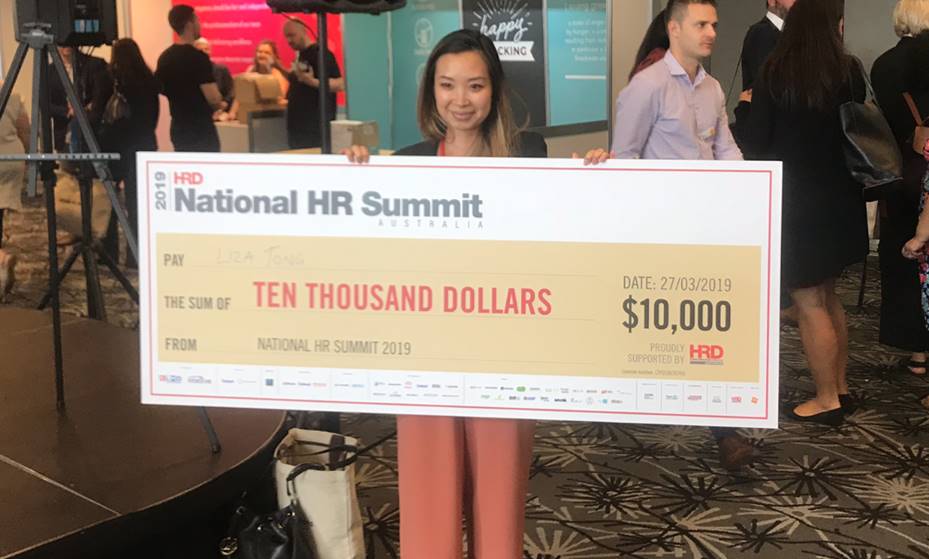 Winner of $10,000 cash prize at HR Summit Sydney