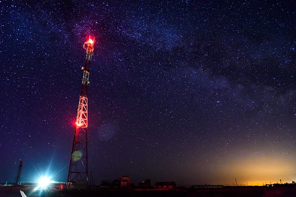 Tower climbers face many hazards that are exacerbated during night work