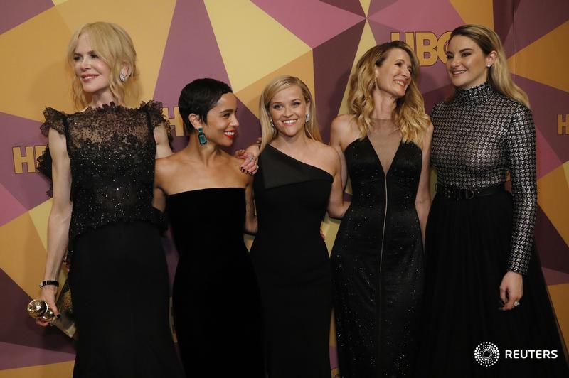 Stars black out Golden Globes red carpet in support of Time's Up movement
