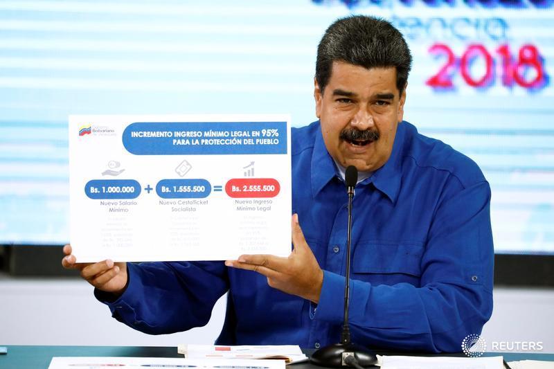 Venezuela president boosts minimum wage by 155 per cent