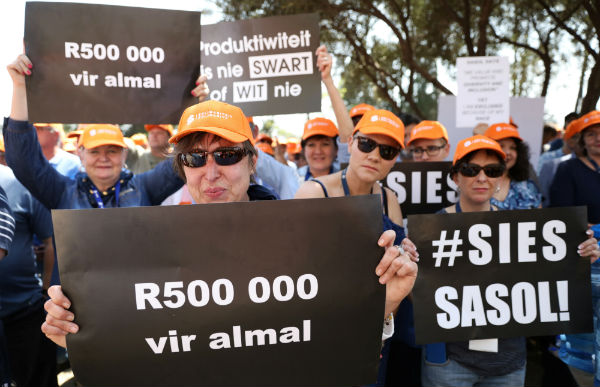 White unionized workers strike at Sasol plant over black share scheme