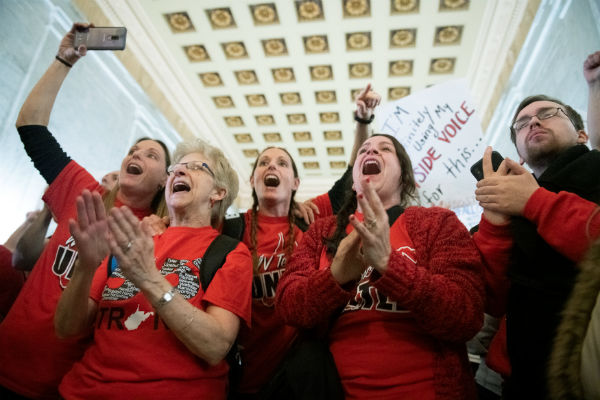 West Virginia teacher strike heads into second day in charter schools fight