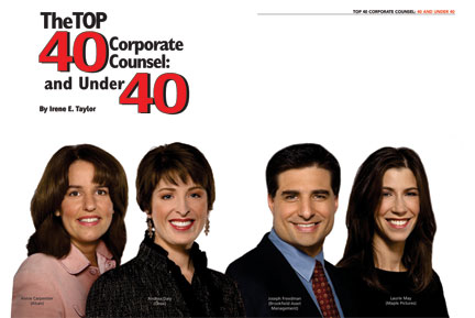 The Top 40 Corporate Counsel: 40 and Under 40