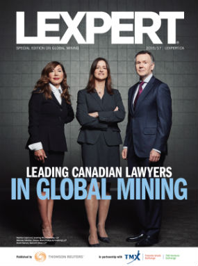 Lexpert publishes 2016/2017 Leading Canadian Lawyers in Global Mining supplement