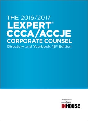 Lexpert and CCCA publish the 2016/2017 Corporate Counsel Directory and Yearbook