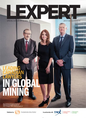 Lexpert publishes 2017/2018 Leading Canadian Lawyers in Global Mining supplement