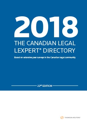 2018 Canadian Legal Lexpert Directory now online