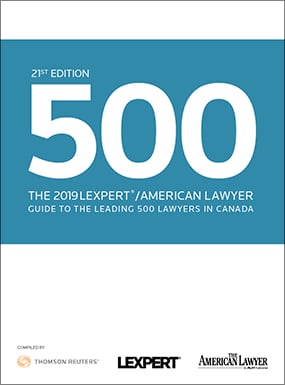 Lexpert®/American Lawyer publish 2019 Guide to the Leading 500 Lawyers in Canada