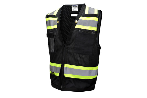 Stylish black safety vests
