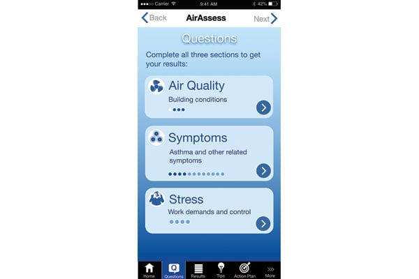 Indoor air quality app