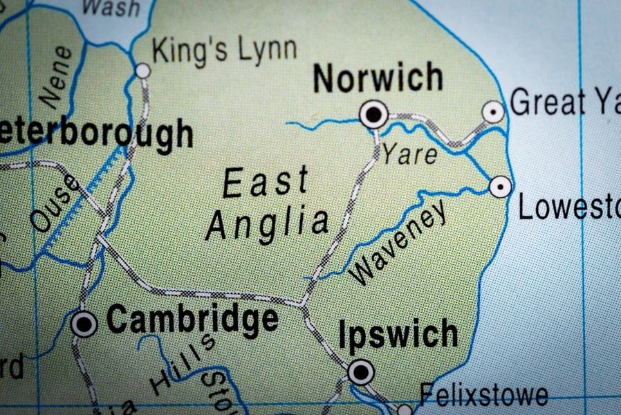 East Anglia leads the way on price growth per square metre