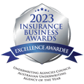IBAA23 Excellence Awardee Medal - UAC Australian Underwriting Agency of the Year