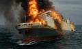 Blazing ship sinks, leaving carriers with potentially large bill