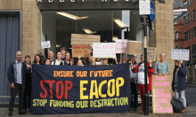 Campaigners rally outside Chubb office