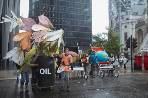 Climate activists stage Father’s Day protest outside Lloyd’s of London HQ