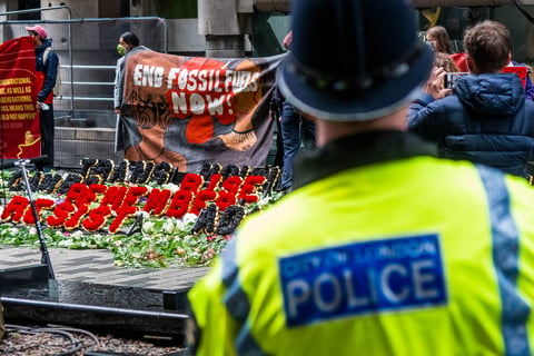 Protestors stage another climate memorial outside Lloyd’s HQ
