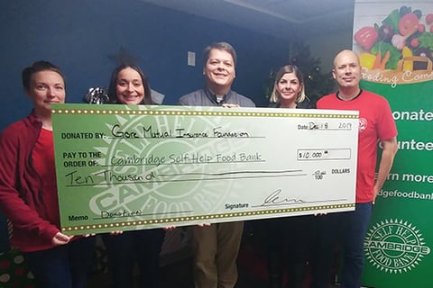 Gore Mutual marks the holidays with a food bank donation