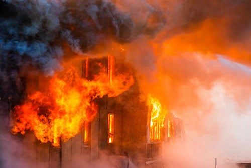 Uninsured house under renovation goes up in flames