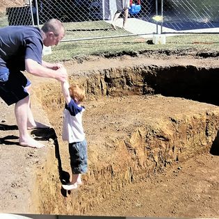 Picture of the start of Joanne Nugent’s first swimming pool 2006