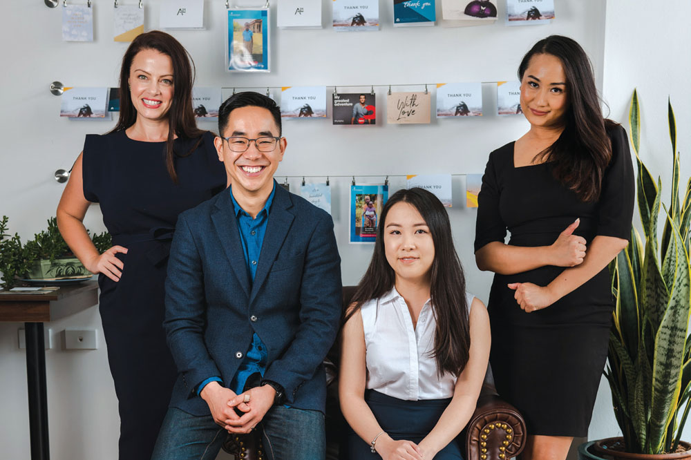 The Loan Lounge team, from left: Lillian Milenkovic, Nathaniel Nhan Truong, Bendra Chattham and Thy Ha