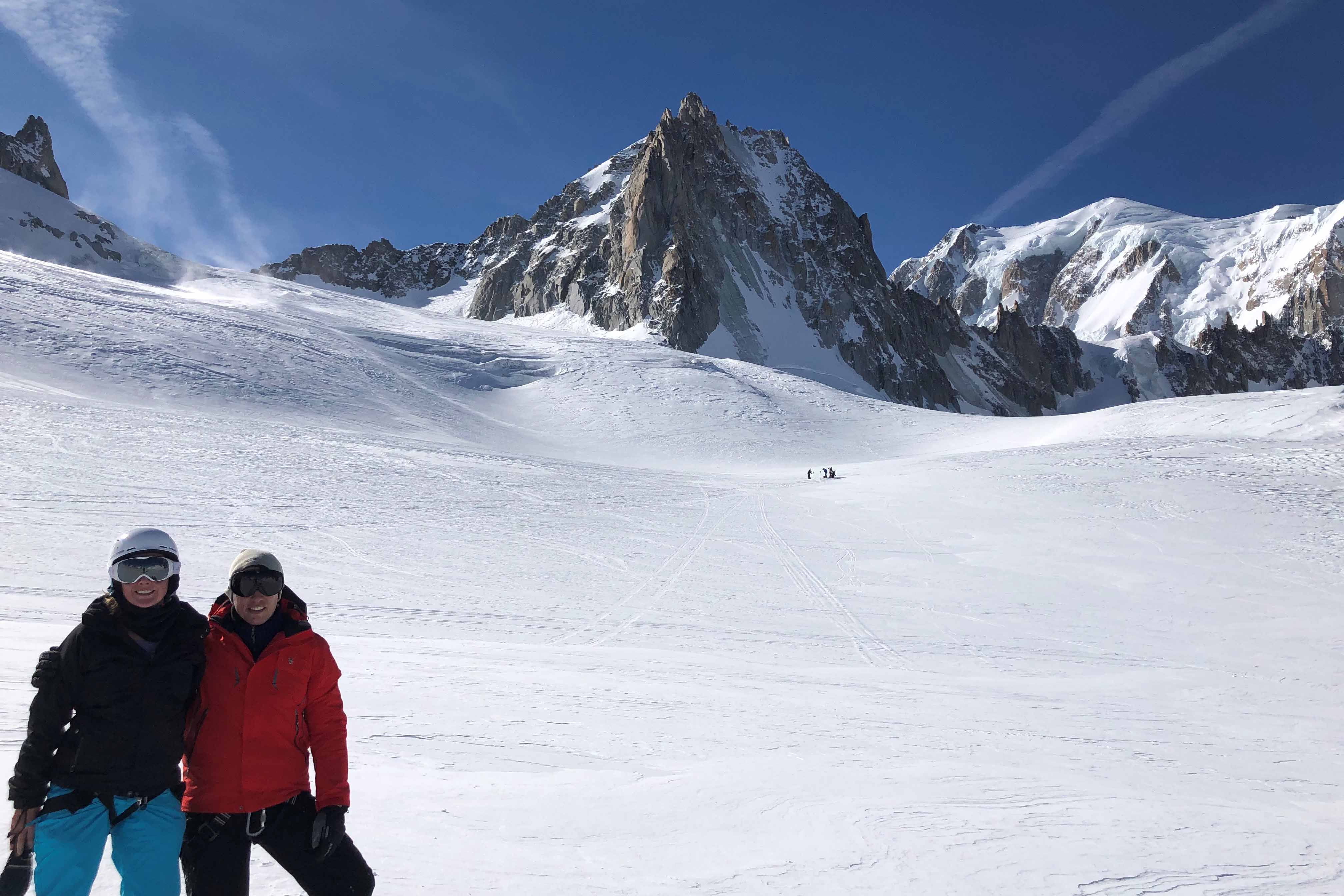 Alycia Inglis recently went to Chamonix in France to ski the famous La Vallee in France to ski the famous La Vallee Blanche, an off-piste route full of Bla nche, an off-piste route full of crevasses and avalanche risks crevasses and avalanche risks