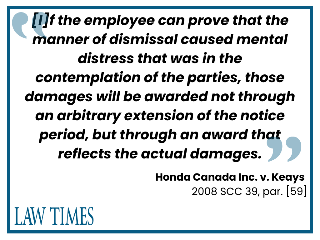 Honda Canada Inc v Keays; Wallace damages 