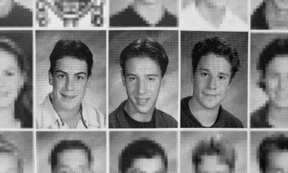 Stephen Glanzberg, Evan Goldberg and Seth Rogan in high school