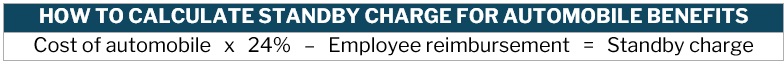 Automobile benefits online calculator – how to calculate standby charge