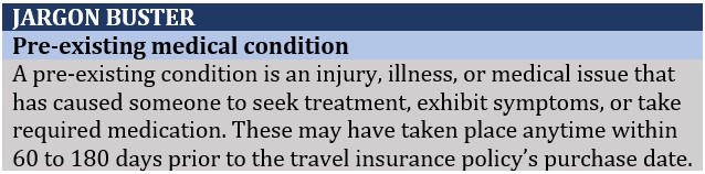 Travel insurance jargon – pre-existing conditions 