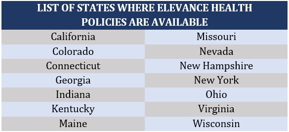  Health insurance companies – Elevance Health, list of states available
