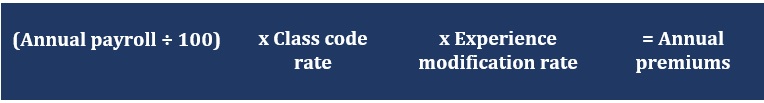 Formula for calculating the cost of workers compensation insurance for contractors