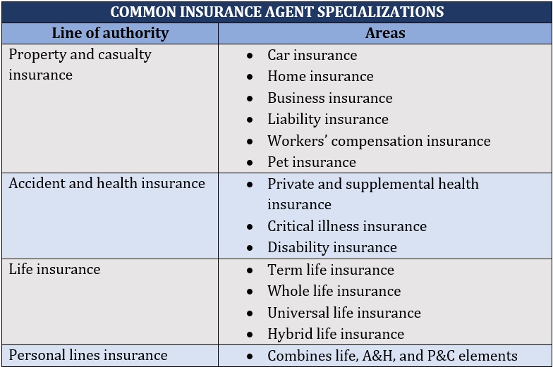  Insurance agent license – common lines of authority