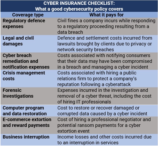 What a good cybersecurity policy covers