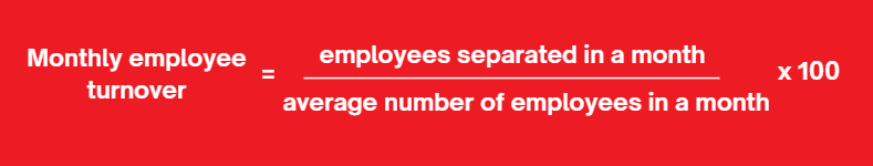 formula for monthly employee turnover 